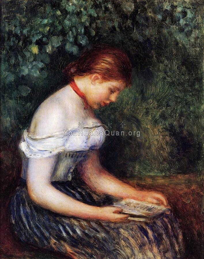 The Reader, Seated Young Woman - 皮埃尔·奥古斯特·雷诺阿